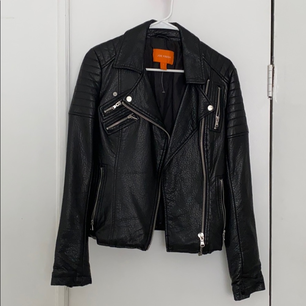 Black “Moto” Faux Leather Jacket